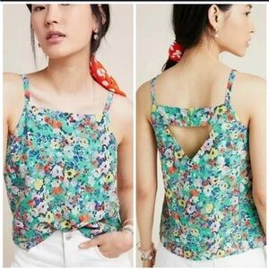 Maeve Floral Green Sleeveless Top